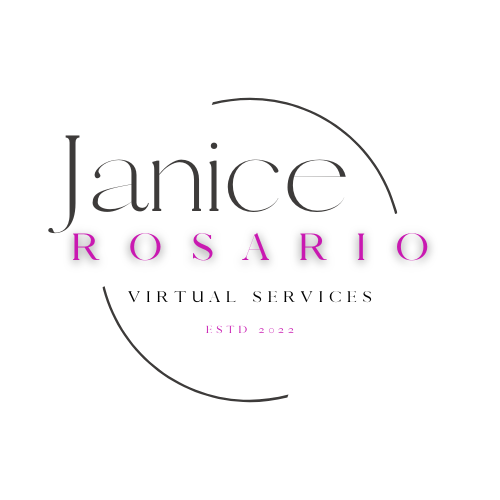 logo with font indicating Janice Rosario Virtual Services